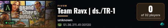 Team Ravx | ds./TR-1 live status badge