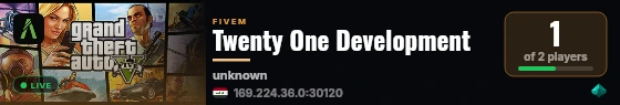 Twenty One Development live status badge