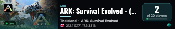 ARK: Survival Evolved - (v361.7) live status badge