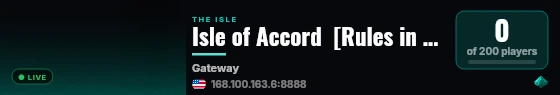 Isle of Accord  [Rules in Discord, Safe Zones, Prox. Chat] live status badge