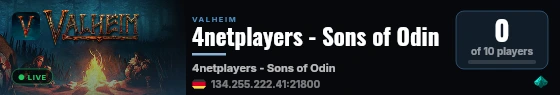 4netplayers - Sons of Odin live status badge