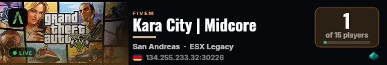 Kara City | Midcore live status badge