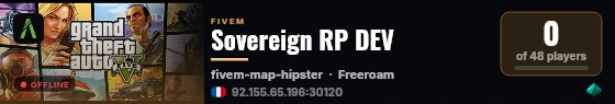 Sovereign RP DEV live status badge