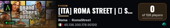 [ITA] ROMA STREET | 🔐 Soft Allowlist ON | 📬 discord.gg/romastreet live status badge