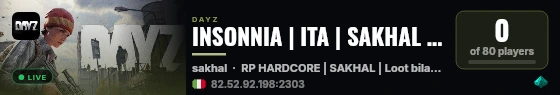 INSONNIA | ITA | SAKHAL | RP-PVE-PVP | 1FPV | 24H live status badge