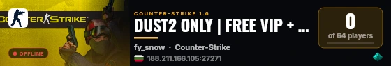 DUST2 ONLY | FREE VIP + SKINS | 1000 FPS live status badge