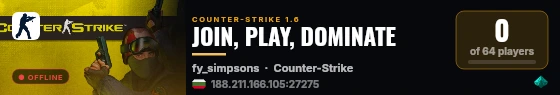 JOIN, PLAY, DOMINATE live status badge