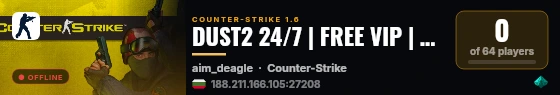DUST2 24/7 | FREE VIP | FAST GAMEPLAY live status badge