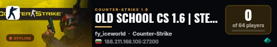 OLD SCHOOL CS 1.6 | STEAM + NON-STEAM live status badge