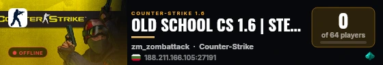 OLD SCHOOL CS 1.6 | STEAM + NON-STEAM live status badge
