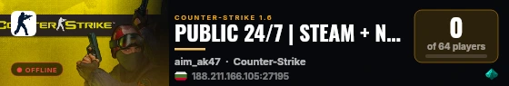 PUBLIC 24/7 | STEAM + NON-STEAM live status badge