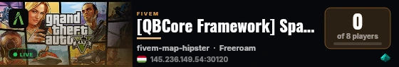 [QBCore Framework] Sparkky Szervere live status badge