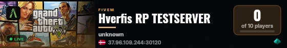 Hverfis RP TESTSERVER live status badge