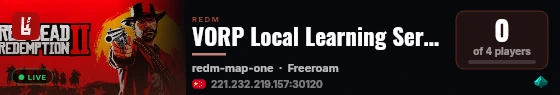 VORP Local Learning Server live status badge