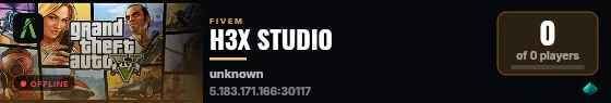 H3X STUDIO live status badge