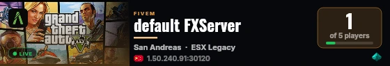 default FXServer live status badge