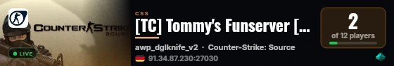 [TC] Tommy's Funserver [Funmaps|Classic|etc.] (DE) live status badge