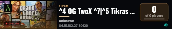^4 OG TwoX ^7|^5 Tikras ir kokybiškas Lietuviskas Roleplay ^7| live status badge
