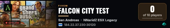 FALCON CITY TEST live status badge