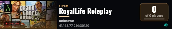 RoyalLife Roleplay live status badge