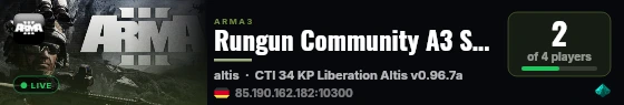 Rungun Community A3 Server live status badge