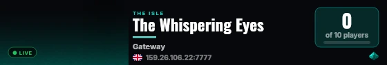 The Whispering Eyes live status badge