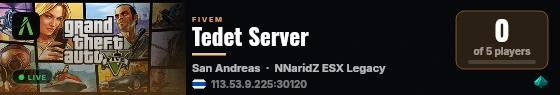 Tedet Server live status badge