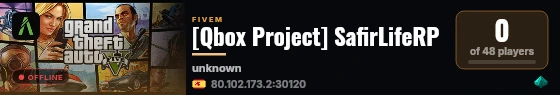 [Qbox Project] SafirLifeRP live status badge