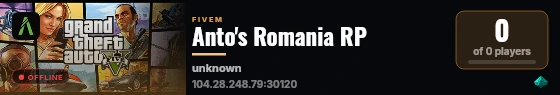Anto's Romania RP live status badge