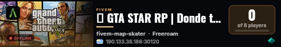 🌟 GTA STAR RP | Donde tu historia cobra vida live status badge