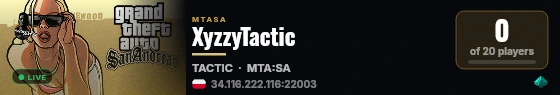 XyzzyTactic live status badge