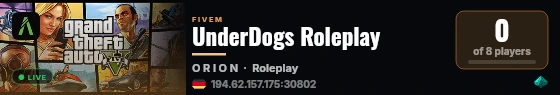 UnderDogs Roleplay live status badge