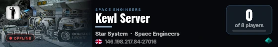 Kewl Server live status badge