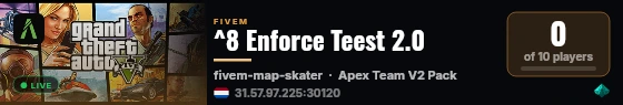 ^8 Enforce Teest 2.0 live status badge
