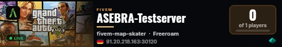 ASEBRA-Testserver live status badge