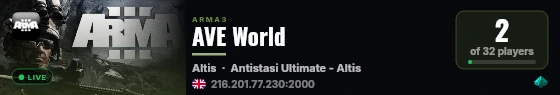 AVE World live status badge