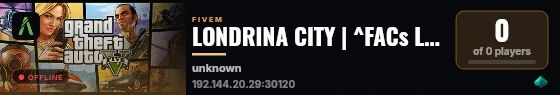 LONDRINA CITY | ^FACs LIVRES »» | ^/SOM GRATIS + CARRO INICIAL💎 | 💯PING BR +200 FPS💯  live status badge