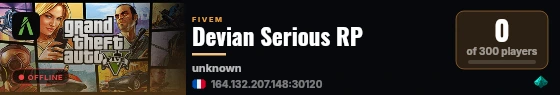 Devian Serious RP live status badge
