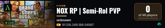 NOX RP | Semi-Rol PVP live status badge