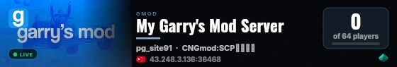 My Garry's Mod Server live status badge