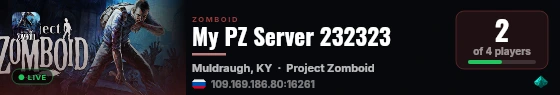 My PZ Server 232323 live status badge