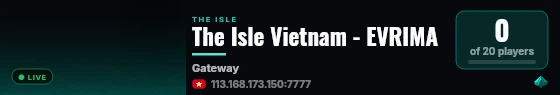 The Isle Vietnam - EVRIMA live status badge