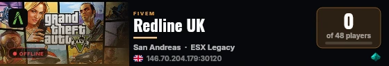 Redline UK live status badge