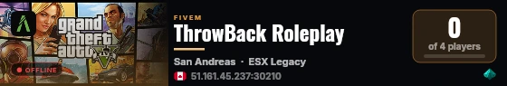 ThrowBack Roleplay live status badge