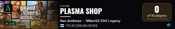 PLASMA SHOP live status badge