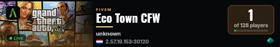 Eco Town CFW live status badge