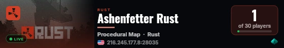 Ashenfetter Rust live status badge