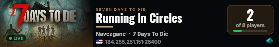Running In Circles live status badge