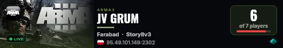 JV GRUM live status badge