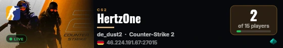 HertzOne live status badge